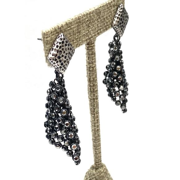 PARK LANE MESH Earrings Dangles Gun Metal Silver Tone New Old Stock Vintage - Picture 8 of 8